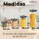 thumbnail image 3 of Set Contenedores de Alimentos 7 Piezas Herméticos De Plástico Cocina Despensa Negro, 3 of 7