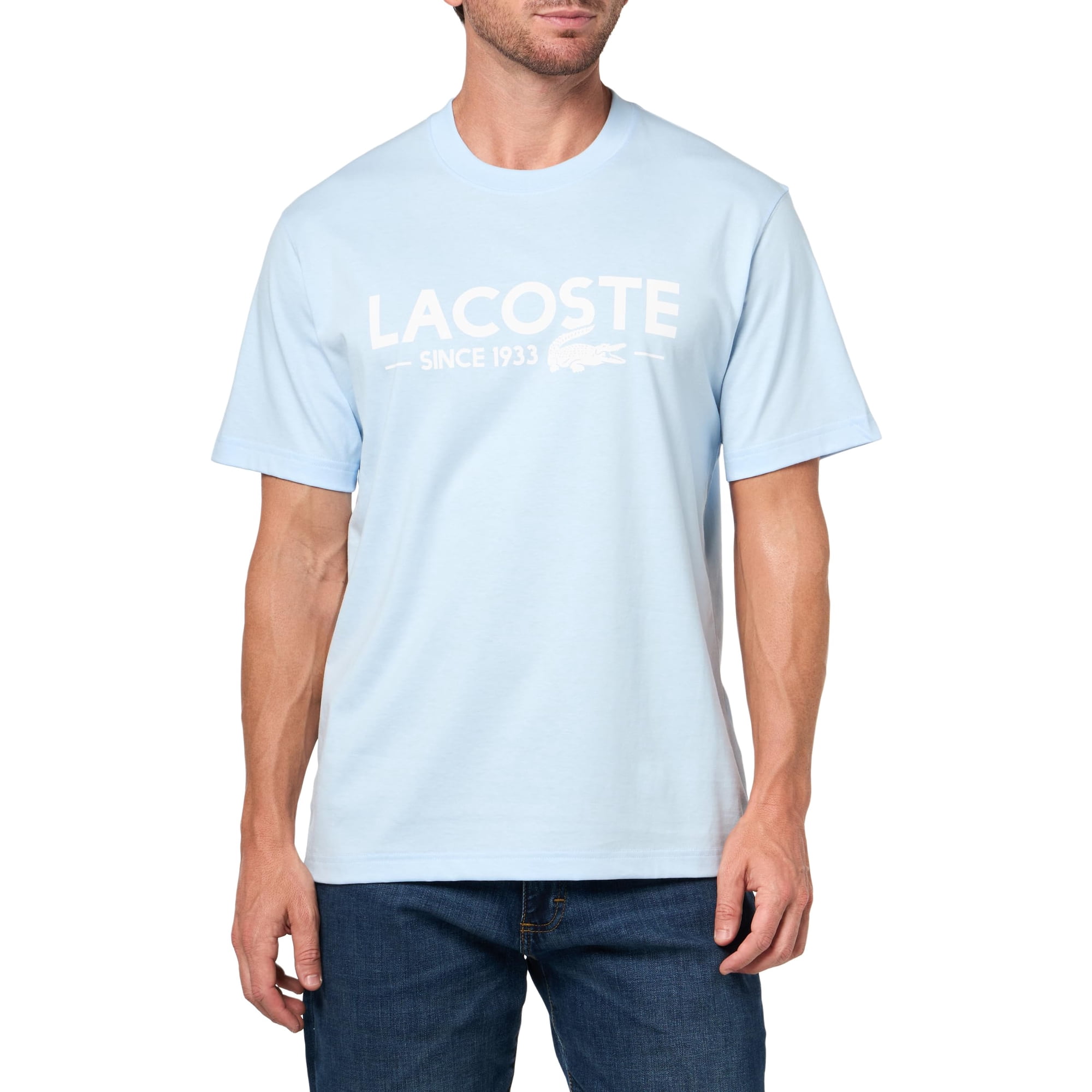 Remera Lacoste Para Hombre Con Cuello Redondo Y Manga Corta, Corte Clásico