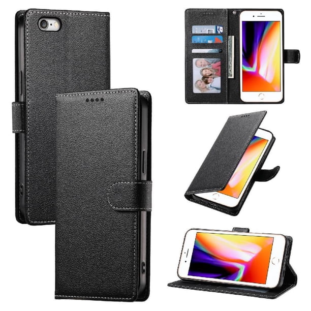 Funda Para Iphone 7/8– Cuero Premium, 3 Ranuras Para Tarjetas, Protección Contra Impactos