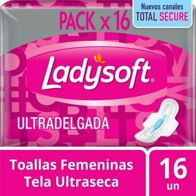 Toallas Higiénicas Diurna Ultradelgadas Tela Ultraseca 16 Un Ladysoft
