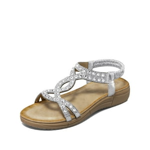 Sandalia Plana Casuales Pedrería Mujer Weide Js76