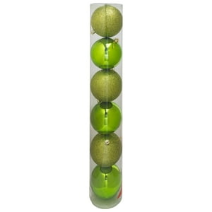 Proplastic - Set De 6 Esferas Navideñas 10 Cms Color Verde