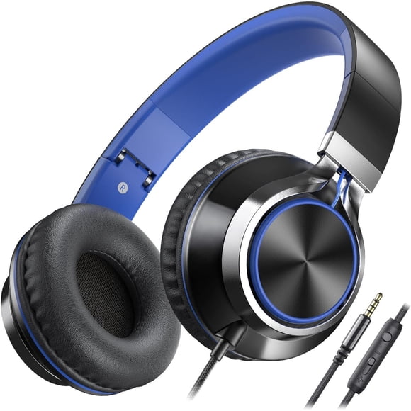 Audífonos Ailihen C8 On Ear Cable Micrófono 3.5mm Negro Azul