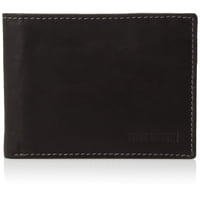 Cartera Steve Madden De Piel Con Capacidad Extra Para Hombre, Color Negro