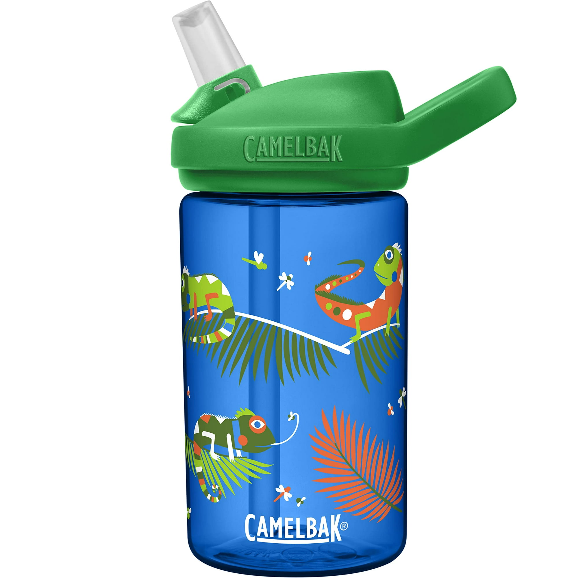Botella De Agua Camelbak Eddy+ Kids De 400 Ml Con Tapa De Pajita Iguanas