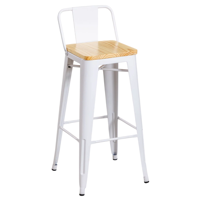 Moboi - Taburete Tolix Madera Blanco 66Cm