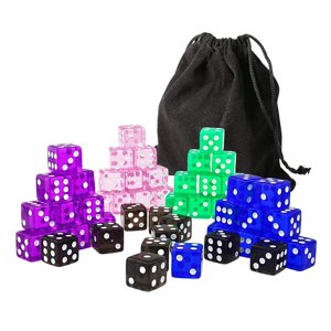Magideal - Juego De Dados De 50X6 Caras, Dados De Juego De Rol, Juguete De Entretenimiento, Dados De 16Mm, Recuerdos De Fiesta, Dados De Juego De Fiesta, Dados