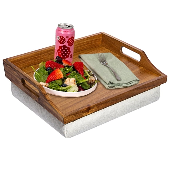 Bandeja para Cama Rossie Home de Madera de Acacia con Cojín para Portátil