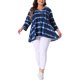 thumbnail image 2 of Agnes Orinda Cuello en V Tallas Grandes Ropa de Halloween para Mujeres Manga 3/4 Codo Ajuste Suelto Blusa Casual Camiseta Tie Dye Camisetas de Moda 1X Azul Blanco, 2 of 6