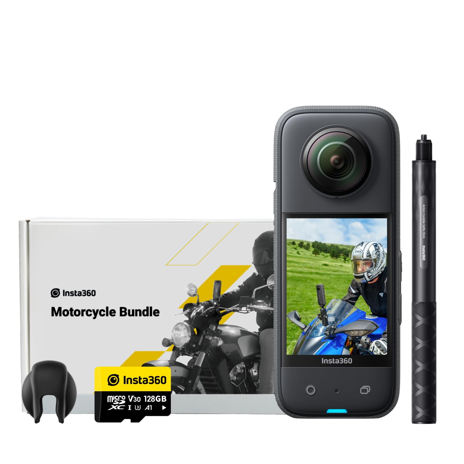 Cámara De Acción 360 Insta360 X3 Impermeable Con Kit De Motocicleta