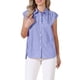 thumbnail image 4 of INSPIRE CHIC Top de Gingham para Mujeres Trabajo Manga Corta Vintage Cuadros Camisa Abotonada S Azul, 4 of 6