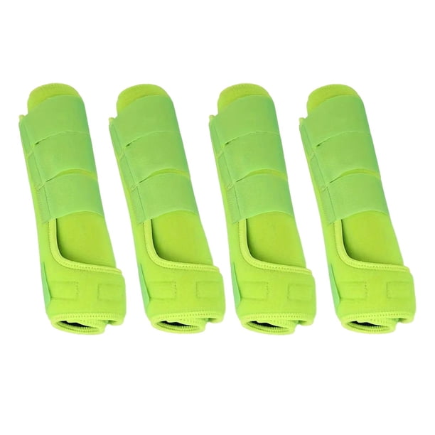 4 Piezas Botas de Caballo Protección de Protección de La Pierna Accesorios Ecuestres Cubiertas de Pierna Envolturas de Piernas Establecidas para Monta verde claro
