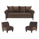 thumbnail image 1 of Living Lua Sofa 3 Cuerpos + 2 Poltronas Felpa Chocolate, 1 of 6