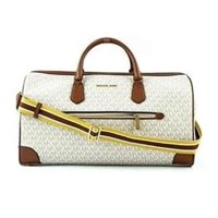 Cartera Michael Kors Womens Extra Large Top Zip Duffle Bag Mk Signature Vanilla