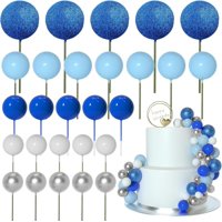 Bola De Espuma Para Cumpleaños Hqkjgsyx Para Decoración De Tartas, 50 Unidades, Azul Y Verde