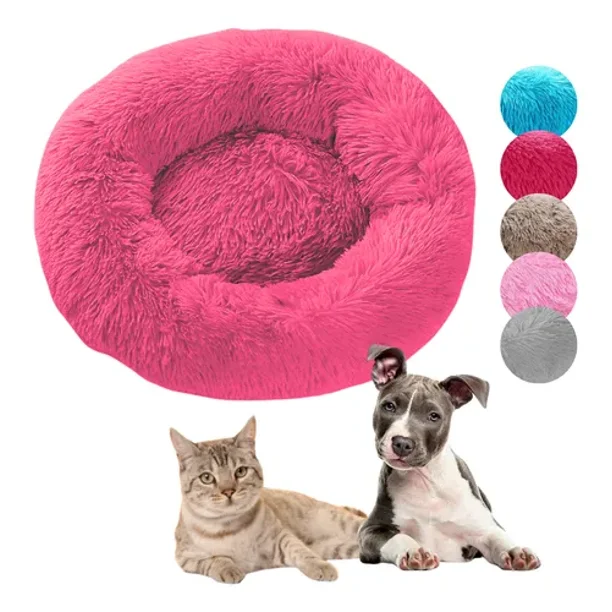 Cama De Felpa Suave Antiestrés Para Perros Y Gatos 50 cm
