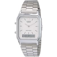Casio - Reloj De Cuarzo Para Hombre Con Correa De Acero Inoxidable Plateado, Modelo Core Aq230A-7D