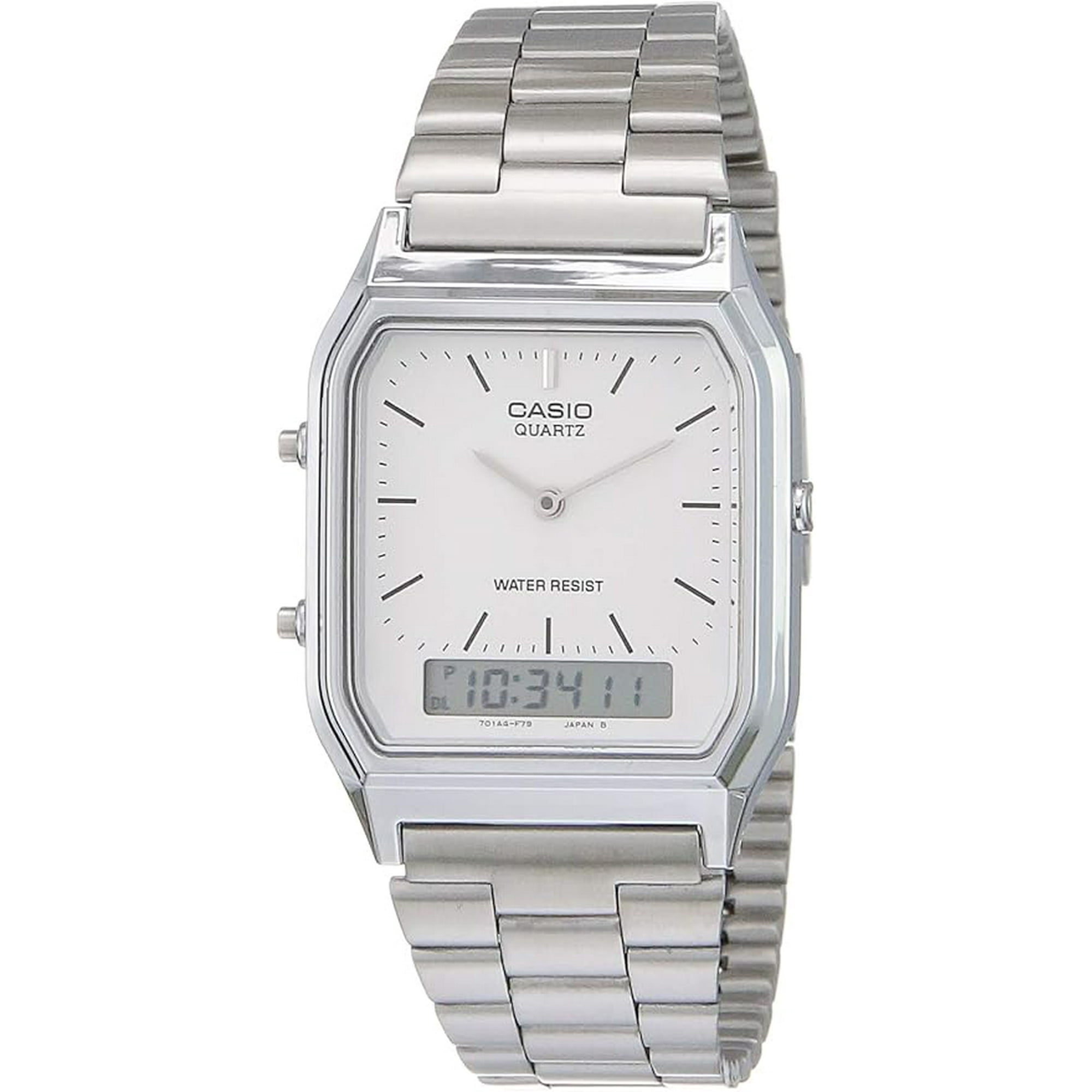 Casio - Reloj De Cuarzo Para Hombre Con Correa De Acero Inoxidable Plateado, Modelo Core Aq230a-7d
