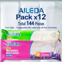 Aileda Trapero Humedo - 12 - Unidad Paquete De 12 Bolsas （6 Lavanda + 6 Limón）- 40 Cm - 60 Cm Fragancia De Lavanda, Limón Trapero Multiuso