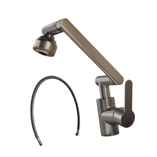 Grifo giratorio grifo de baño con dos modos de pulverización grifo de brazo robótico Universal grifo de cocina para fregadero de baño de restaurante Manguera de 60 cm
