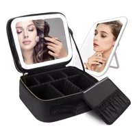 Tecnofonia - Estuche Cosmetiquero Maquillaje Espejo Led Luz Recargable