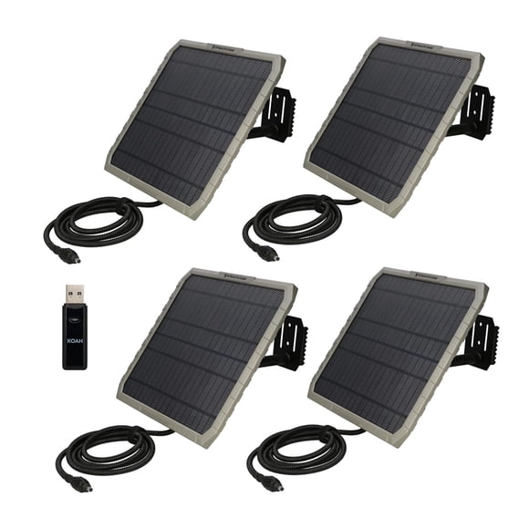 Panel solar Stealth Cam FieldMAX EX de 10 pulgadas (paquete de 4) con lector