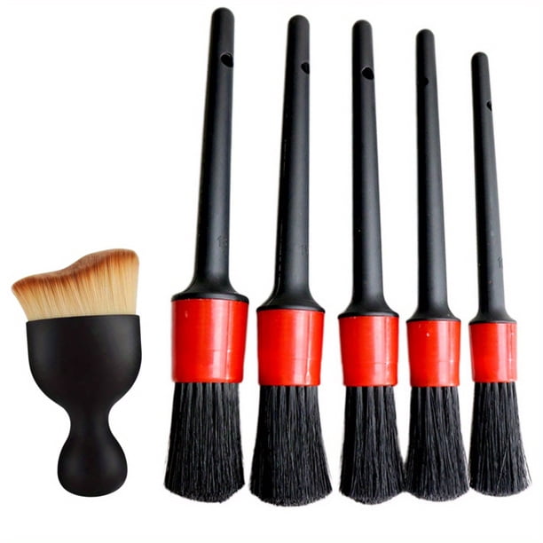 6pcs, Car Truck Detail Brush Set, Car Wash Kit, Car Wheel Interior Dashboard Air Outlet Brush Cleaning Tool