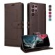 thumbnail image 1 of Premium Wallet Case for Samsung Galaxy S25 Ultra with Card Slots & Kickstand, Flip Cover Brown, 1 of 6