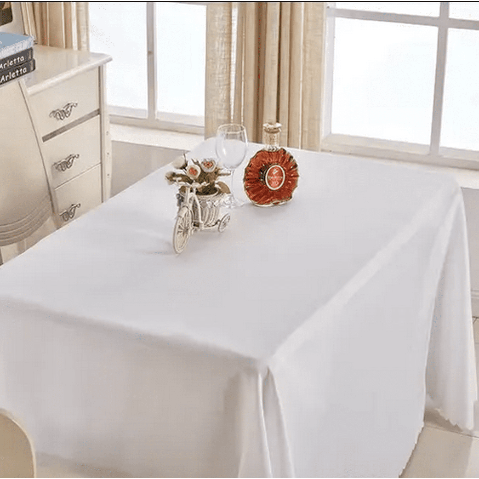 Genérico - Mantel Rectangular Diseños 140x220 Blanco