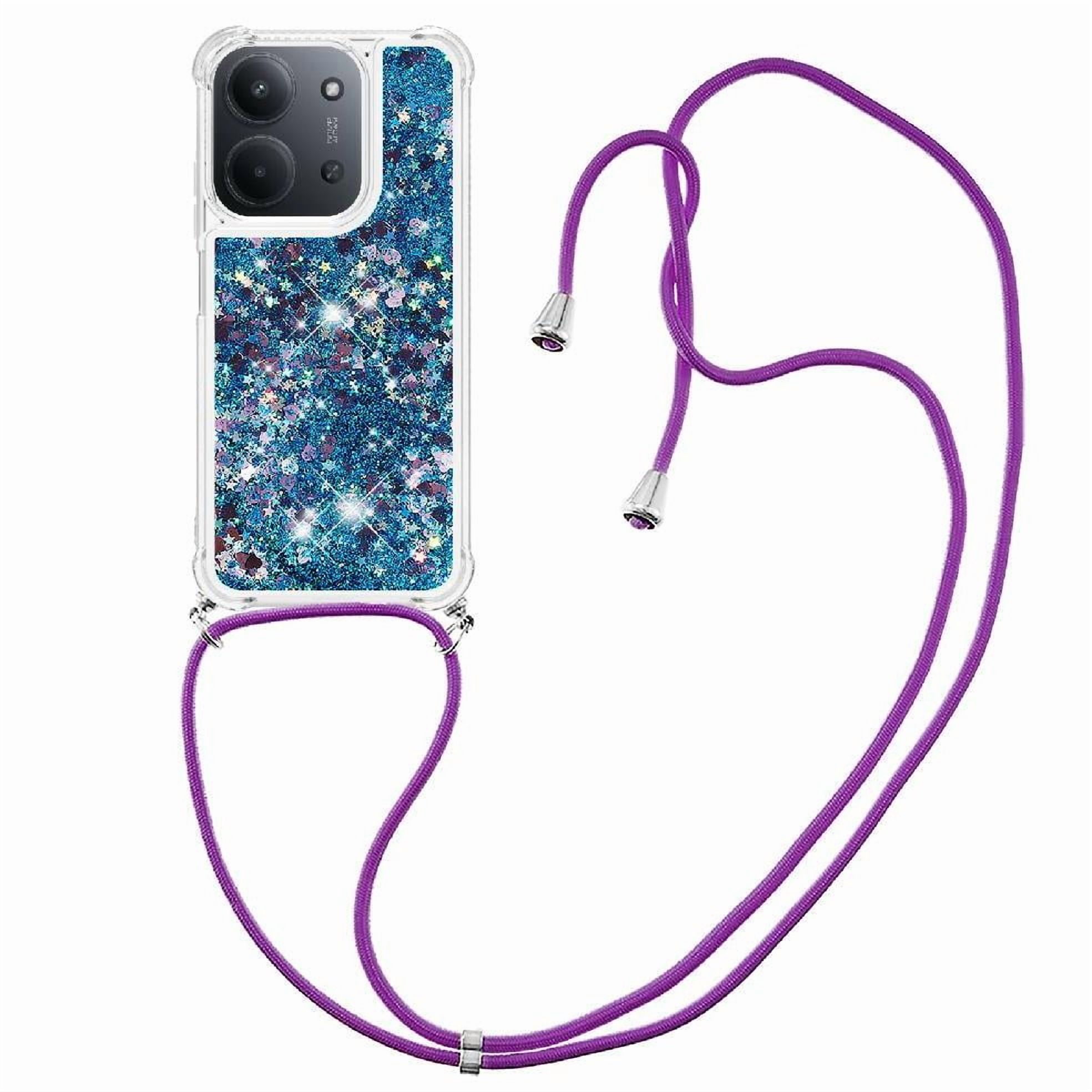 Funda Foxdock Para Xiaomi Redmi 15c Con Cuerda Ajustable, Brillo Líquido, Protección Antigolpes Y Lente – Ideal Para Regalo