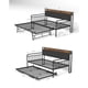 thumbnail image 2 of Daybed with Trundle, Sturdy Metal Twin Bed Frame with Upholstered Headboard and Charging Station for Living Room, Bedroom and Guest Room, Black, 2 of 3