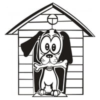 Rienda Libre Graphics - Decomural Dog In Doghouse Funny Pets Ws-18956