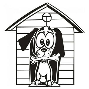 Rienda Libre Graphics - Decomural Dog In Doghouse Funny Pets Ws-18956
