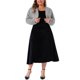 thumbnail image 2 of Agnes Orinda Conjuntos de Halloween Chaqueta de Punto Recortada para Mujer de Talla Grande Bolero de Piel Sintética Chaqueta Abierta para Bodas 3X Gris, 2 of 6