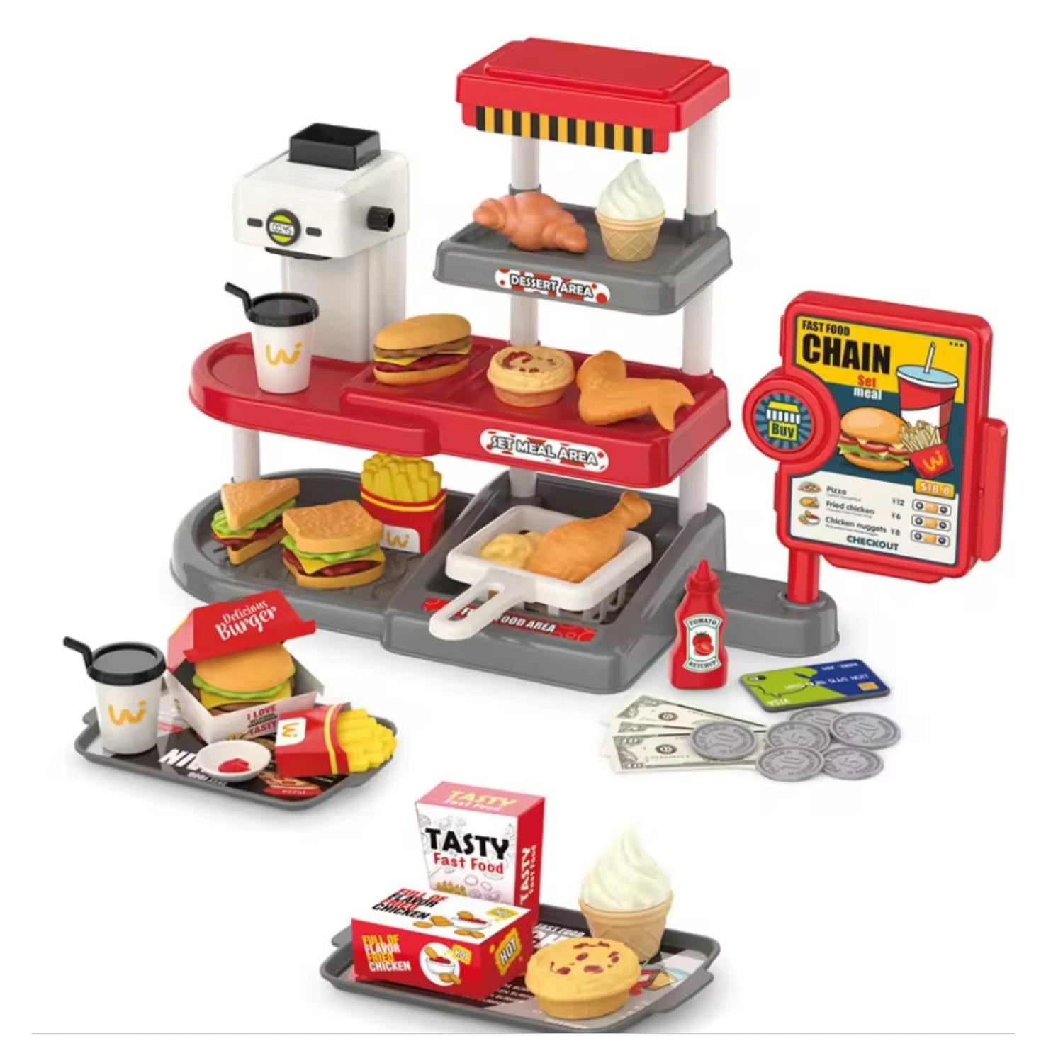 Kivara - Supermercado Juguete Cocina De Comida Rapida Luz Y Sonido Multicolor