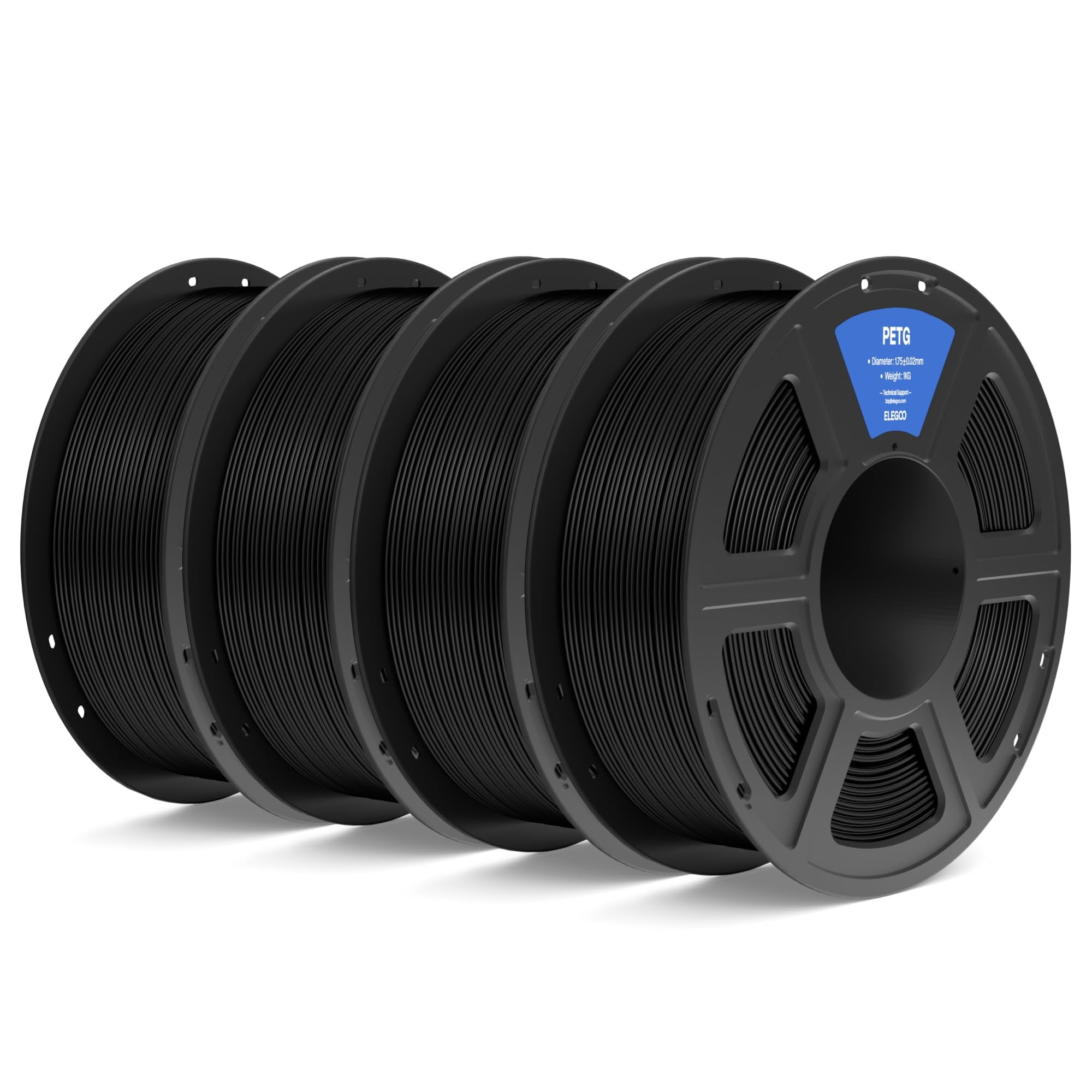 Filamento Para Impresora 3d Elegoo Petg, 1,75 Mm, Negro, 4 Kg