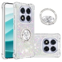 Foxdock Funda Glitter Líquida Para Xiaomi Redmi Note 14 Pro Plus 5G Con Anillo Brillante, Tpu Antichoques Y Esquinas Reforzadas, Soporte