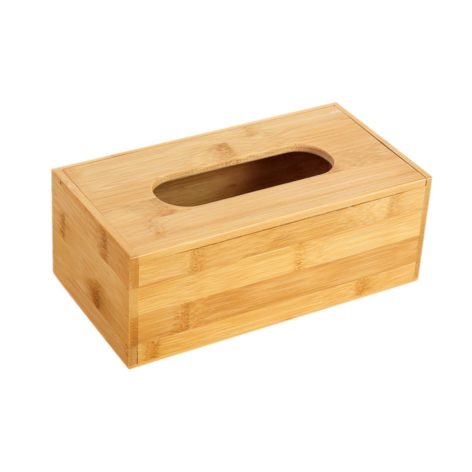 Bothyi - Caja De Pañuelos De Bambú, Soporte Para Servilletas De Escritorio Para Oficina, Hogar Y Baño, L