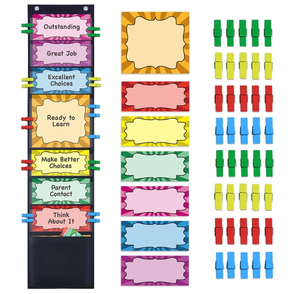 Tabla de comportamiento ZKOO 108 × 24,6 cm (42,5 × 9,7 pulg.) 55 piezas - Materiales para el aula