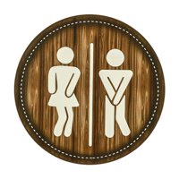 Bothyi - Letrero De Madera Para Baño, Divertido Letrero De Pared Para Baño De Estilo Rústico.