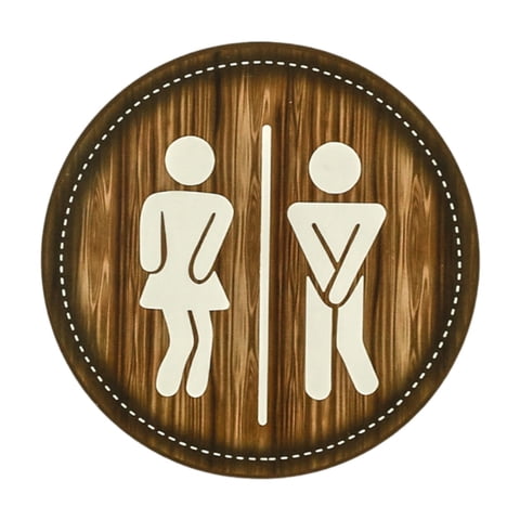 Bothyi - Letrero De Madera Para Baño, Divertido Letrero De Pared Para Baño De Estilo Rústico.