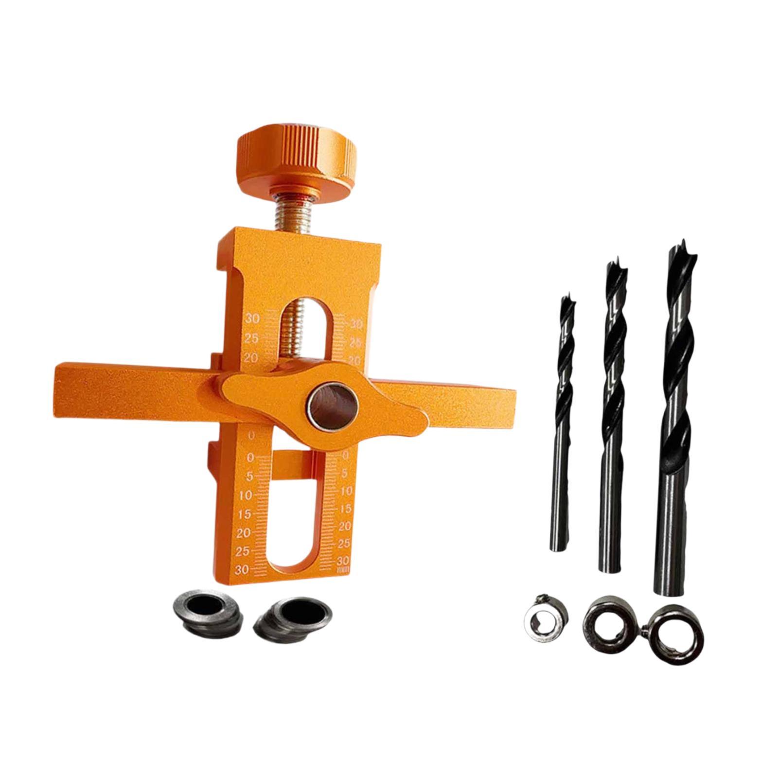 Magideal - Plantilla Para Herrajes De Gabinete Herramienta Posicionadora Localizador De Puertas Y Guía De Perforación De Aluminio Adecuado Para Proyectos De Car Naranja