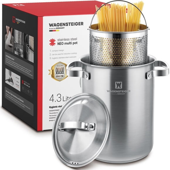 Cocedor al vapor de pasta WAGENSTEIGER 4,3 L Acero inoxidable