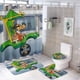 thumbnail image 1 of Hong Kong Phooey-theme 4-Piece Shower Curtain Set with Rugs, Waterproof Bathroom Decor Set Includes Bath Mat, U-Shaped Rug, Toilet Lid Cover and Curtain with Hooks, 1 of 6