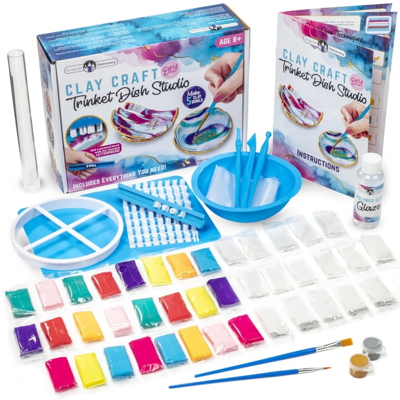Kit de Manualidades Original Stationery para Hacer Cuencos de Joyas de Arcilla 40 piezas