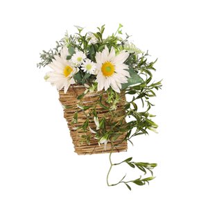 Magideal - Cesta De Flores Guirnalda Guirnalda De Girasoles Cartel De Bienvenida Puerta Delantera Guirnalda De Primavera Guirnalda De Granja Para Ventana Decorac Blanco