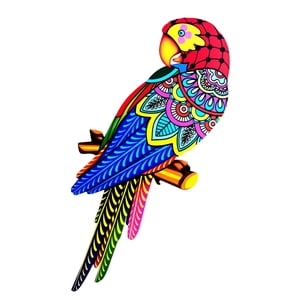 Bothyi - Pájaro Arte De La Pared Decoración Escultura Decoración Colgante Para Valla Interior Al Aire Libre Cabeza Roja A La Izquierda