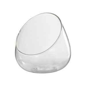 Magideal - Jarrón De Cristal Transparente Con Corte Inclinado, Minitarro Para Dulces, Soporte Para Plantas De Aire, Jarrón Para Plantas De Terrario Para Jardín,
