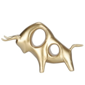 Escultura Abstracta De Toro, Estatua De Buey Hueca De Resina Con La Mirada Hacia Abajo, Adorno Artesanal De Animales, Decoración De Habitación En Oro