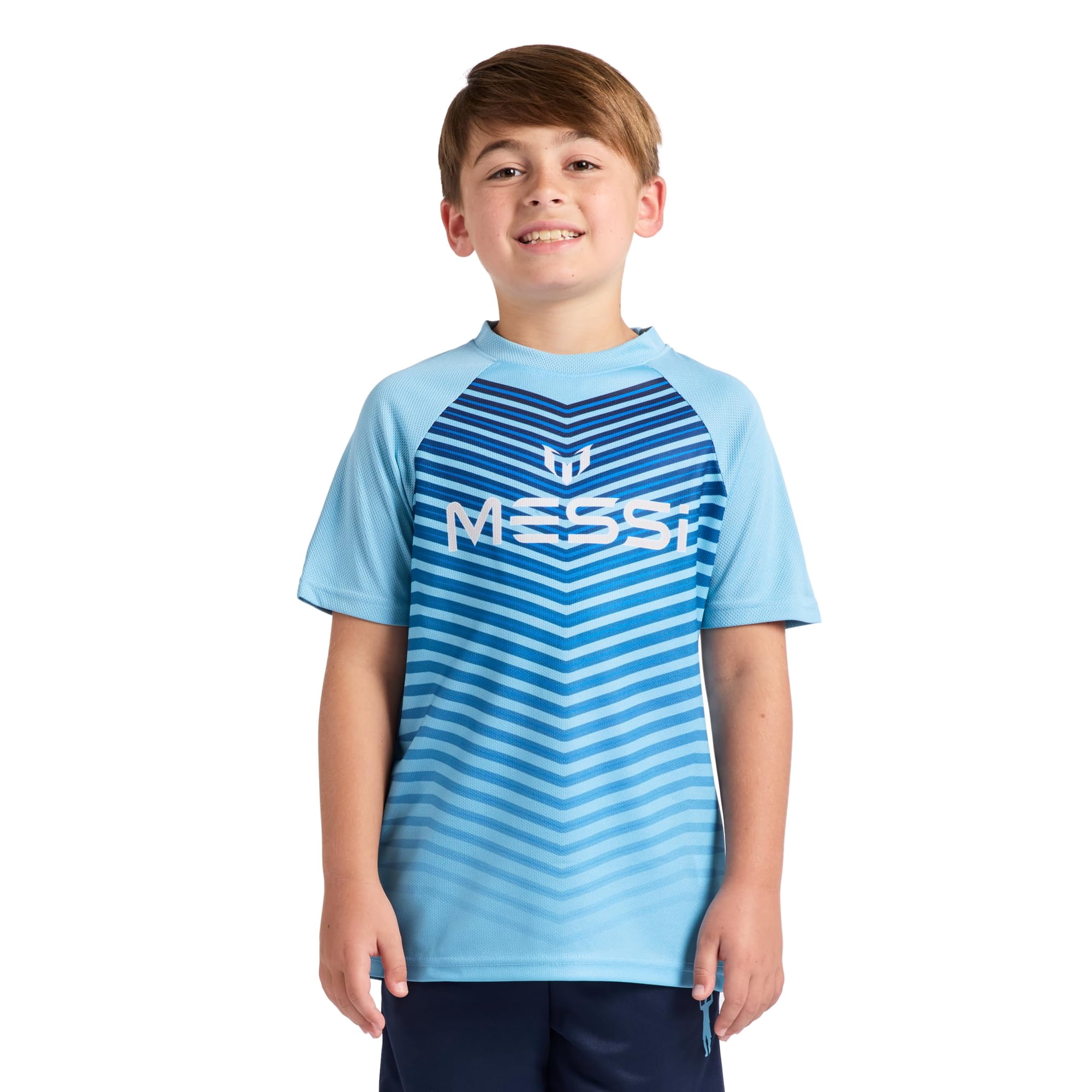 Remera De Manga Corta Para Niño Messi, Corte Slim, Con Logo